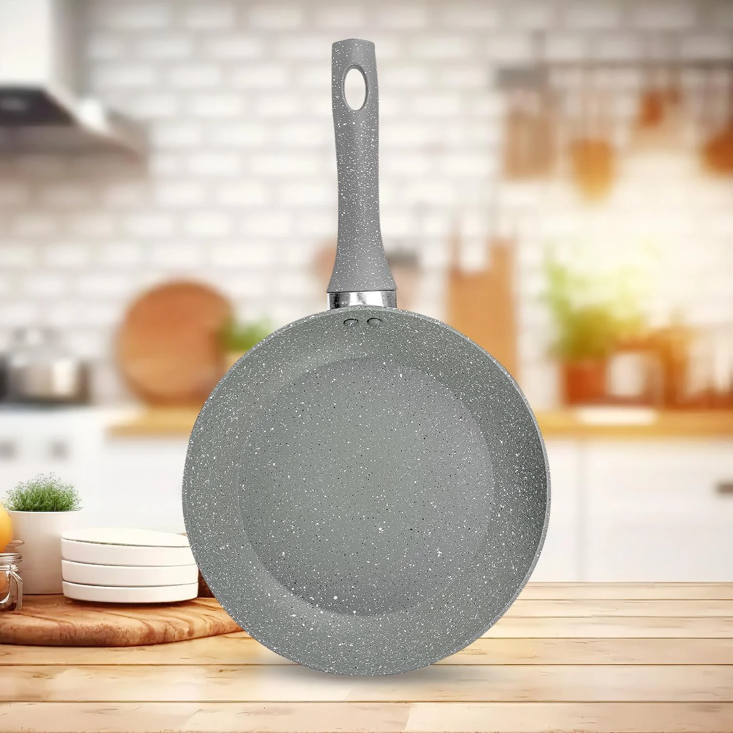 20cm Granite Coated Non-Stick Frying Pan In Grey - Image 3