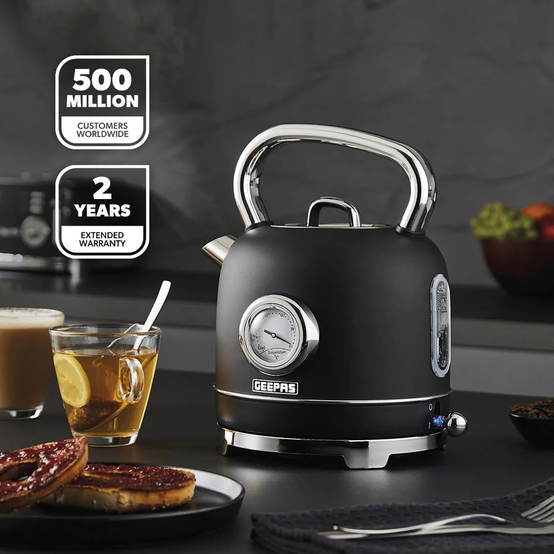 23L Digital Microwave Oven, 1.8L Retro Kettle & 4-Slice Toaster Set - Image 3