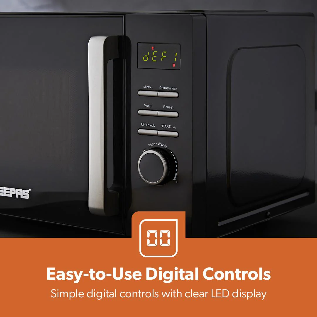 23L Digital Microwave Oven, 1.8L Retro Kettle & 4-Slice Toaster Set - Image 8