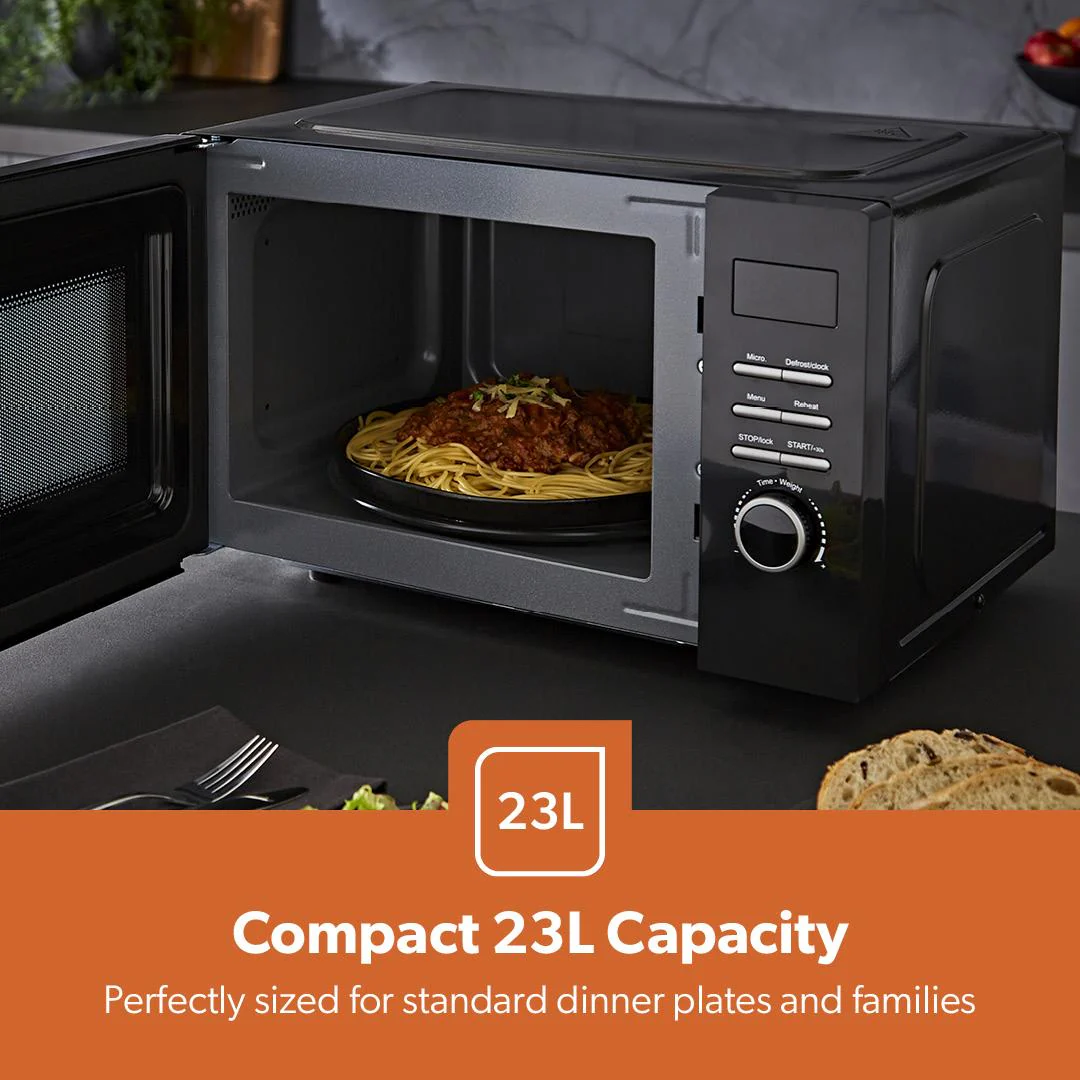 23L Digital Microwave Oven, 1.8L Retro Kettle & 4-Slice Toaster Set - Image 9