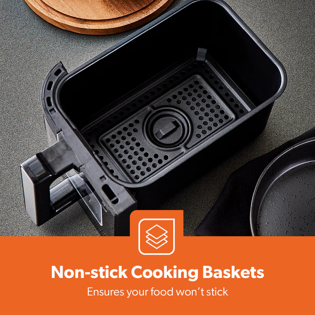 2600W Dual Zone Vortex Air Fryer Cooker With 3 Draws - Image 9