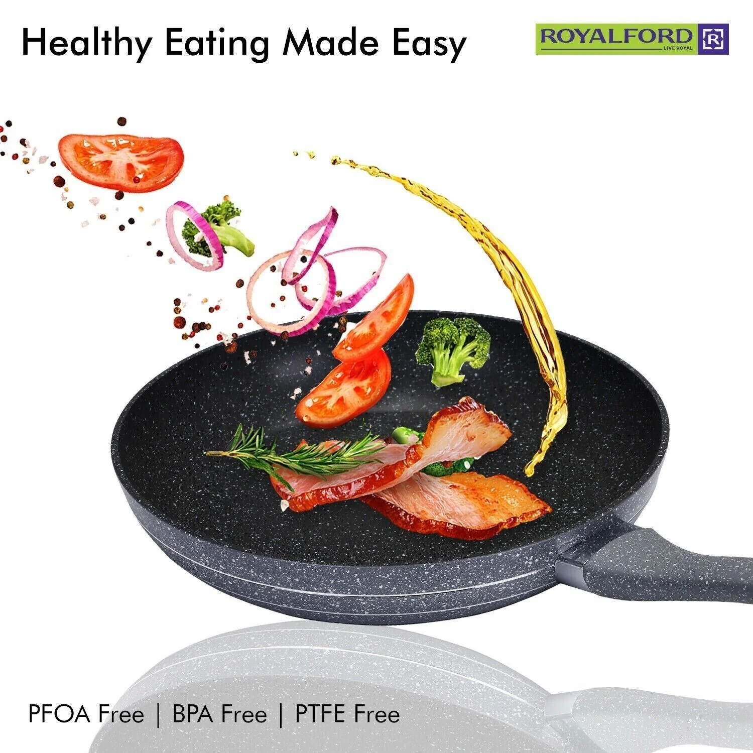 26cm Non-Stick Frying Pan with Durable Granite Coating - Image 2
