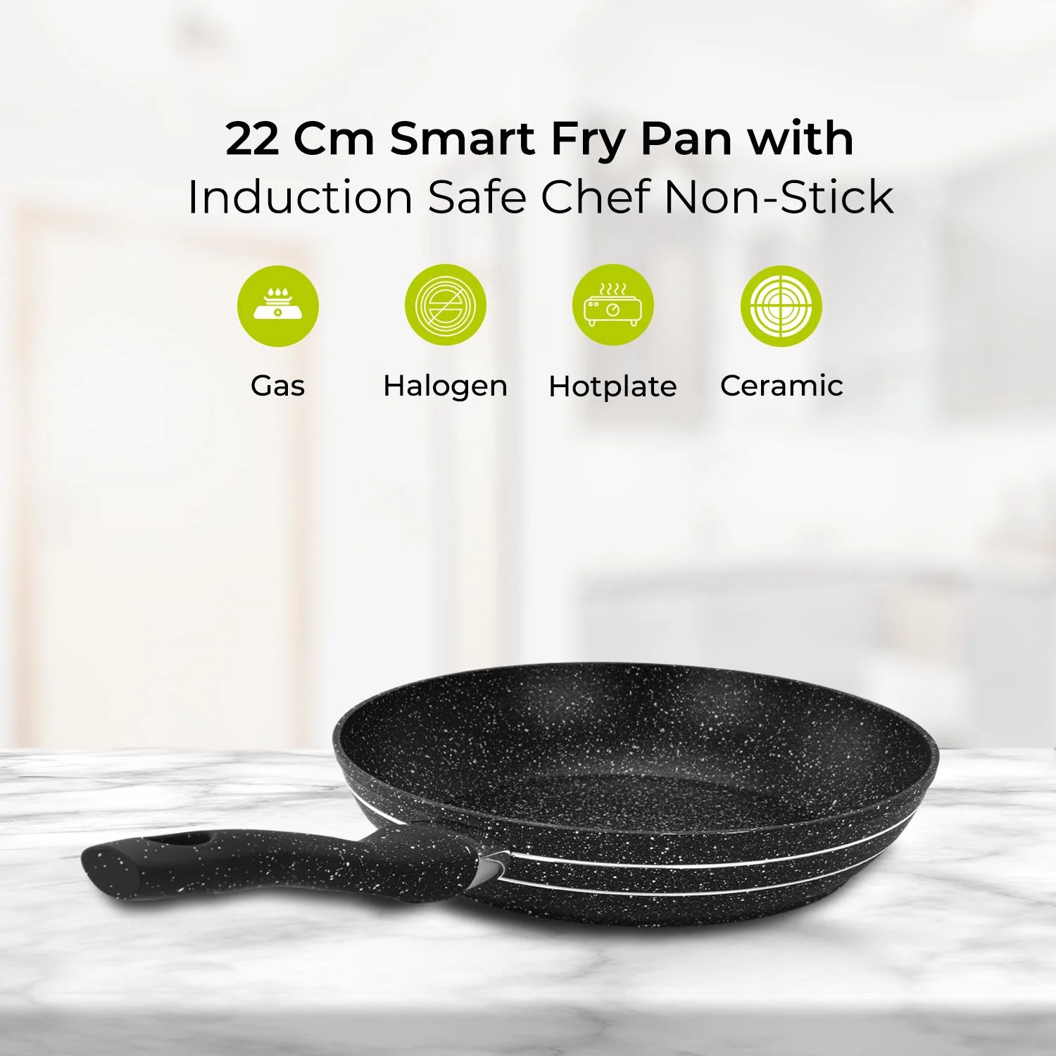 28cm Non-Stick Lightweight Granite Coated Frying Pan - Image 3