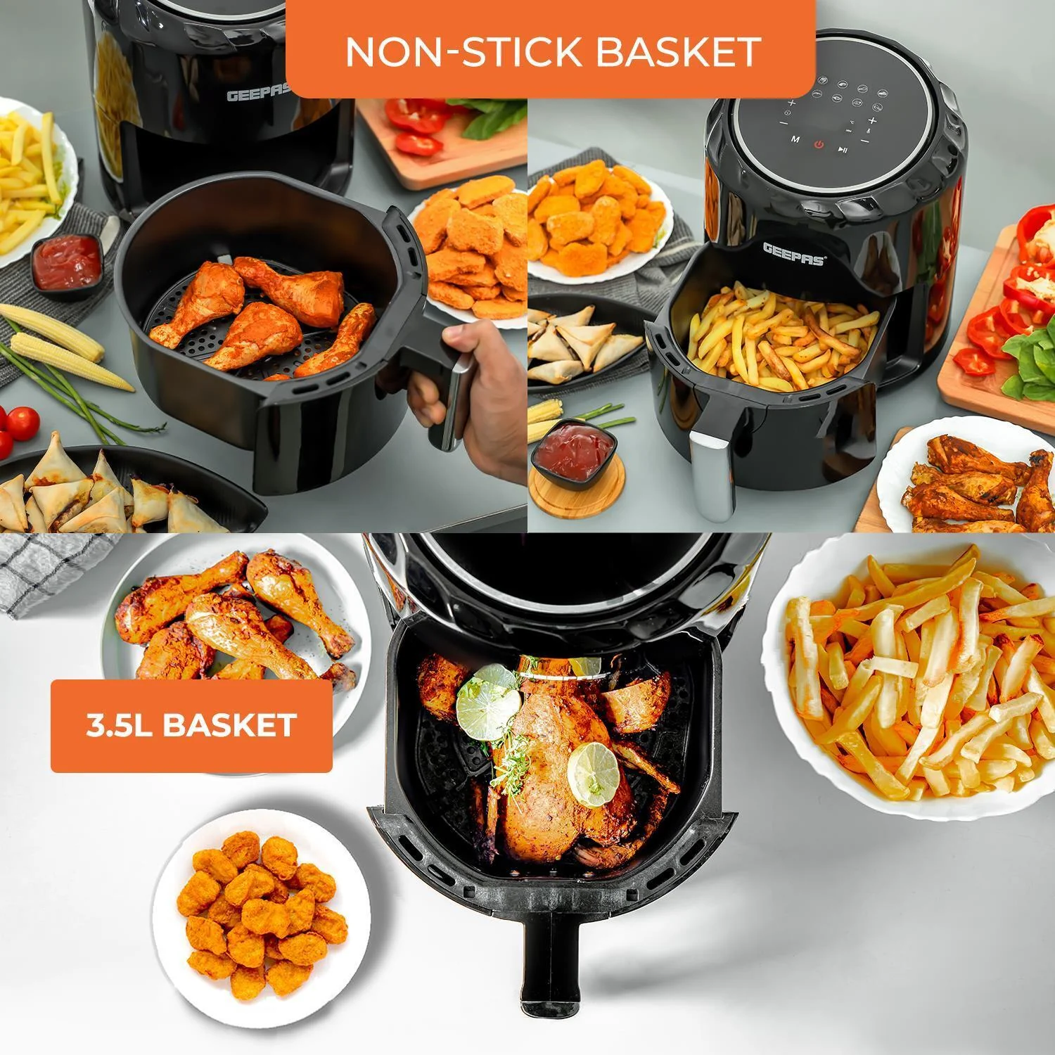 3.5L Air Fryer, 2 Slice Toaster & 1.7L Kettle White Combo - Image 6
