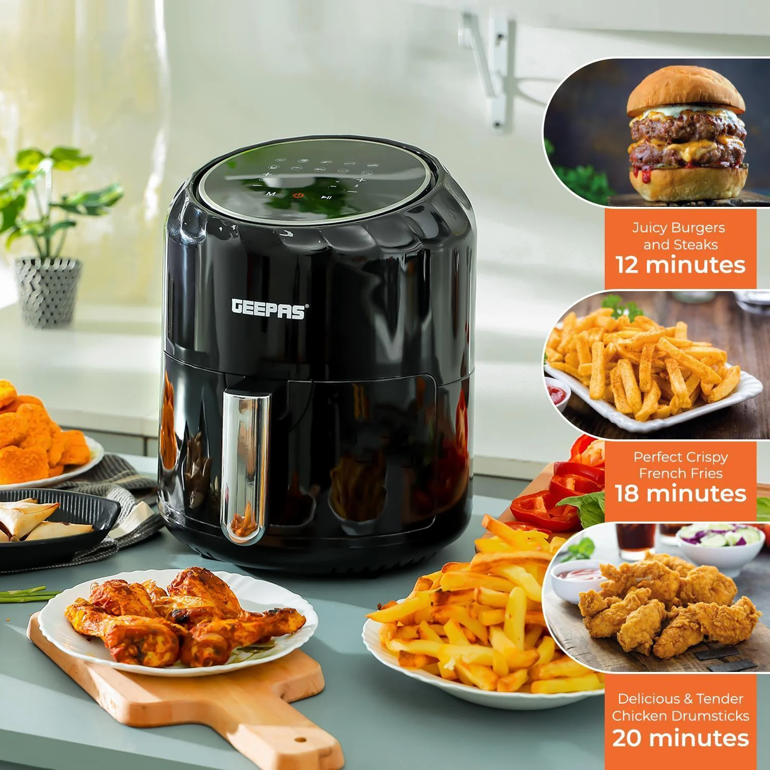 3.5L Air Fryer, 2 Slice Toaster & 1.7L Kettle White Combo - Image 8
