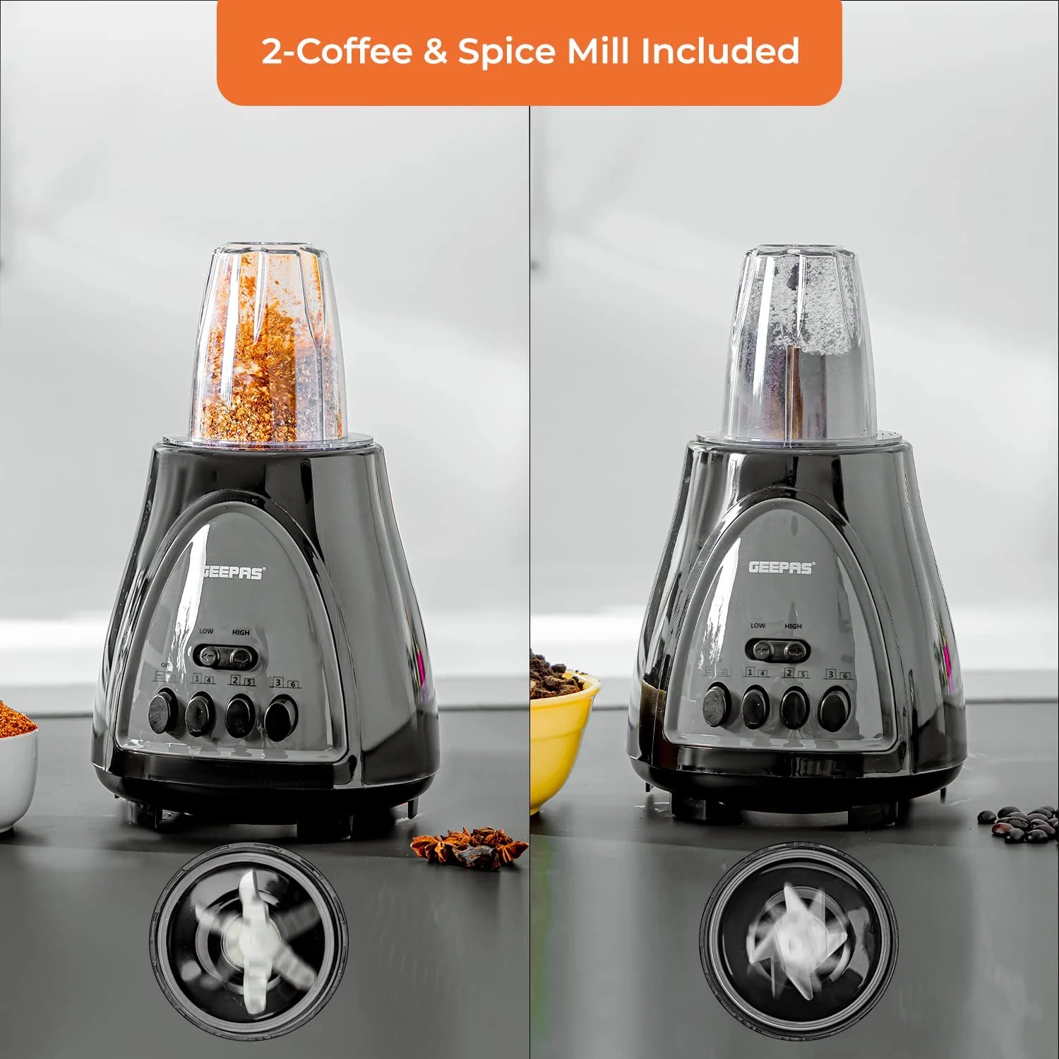 3 in 1 Food Jug Blender with 1.5L Jar, 6 Speed Control with Pulse - Image 4