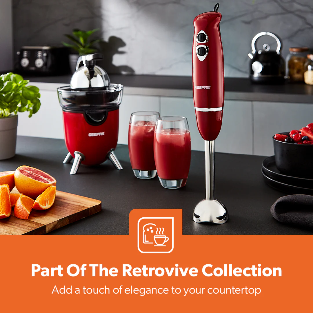 3-In-1 Red Stick Hand Blender, Food Processor and Whisk - Image 4