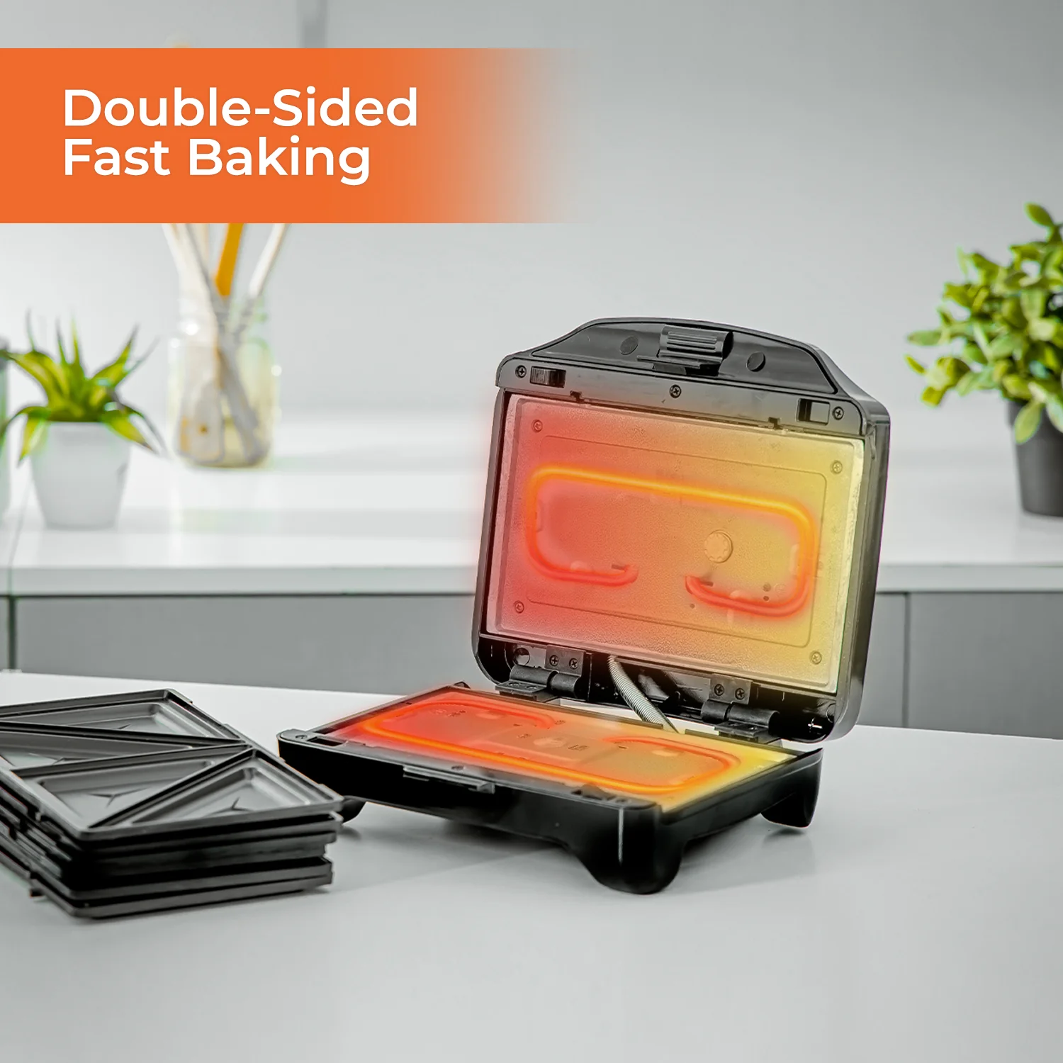 3-in-1 Interchangeable Sandwich Maker, Grill & Waffle Maker - Image 3