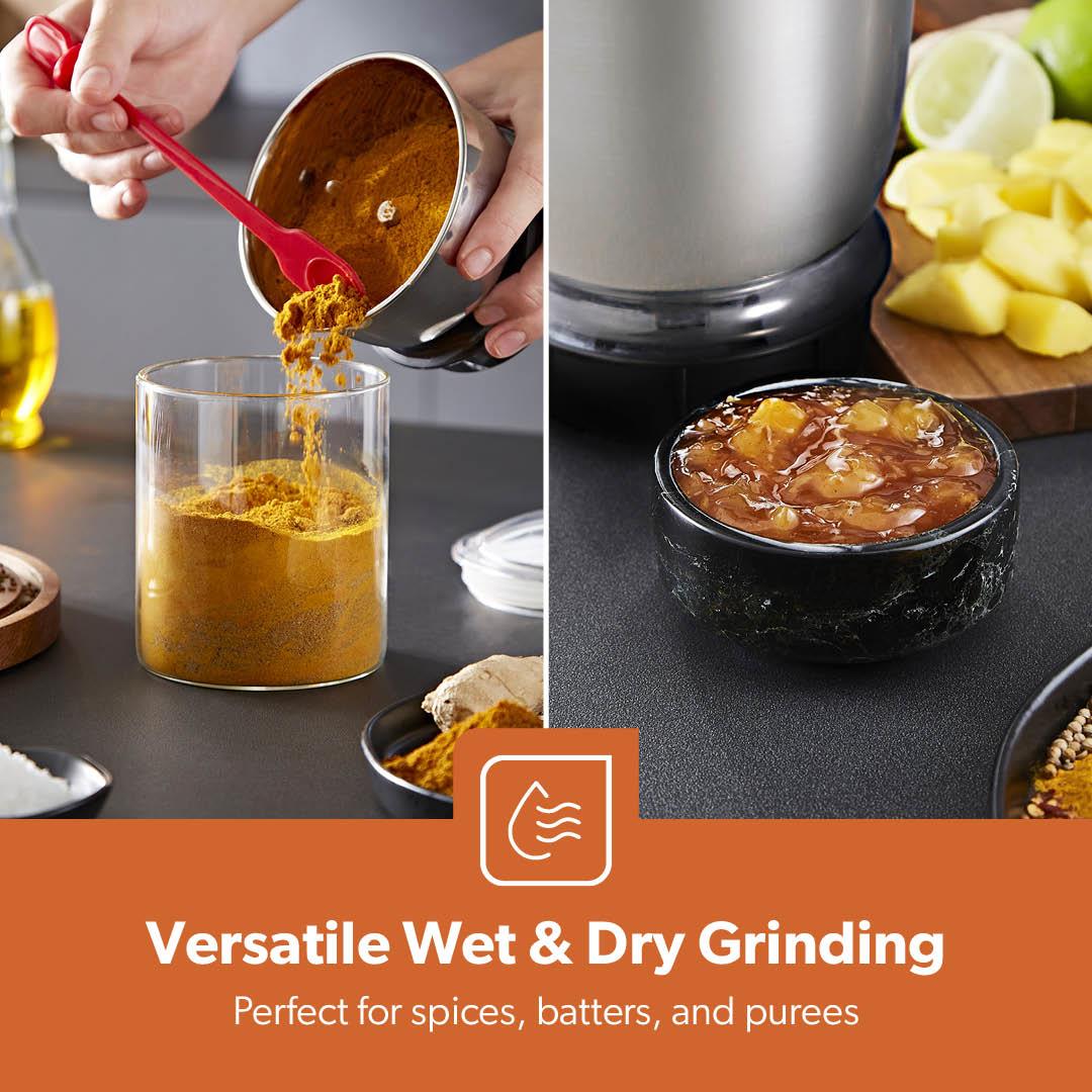3-In-1 Black Wet & Dry Electric Mixer Grinder With Multi-Jar Set - Image 3