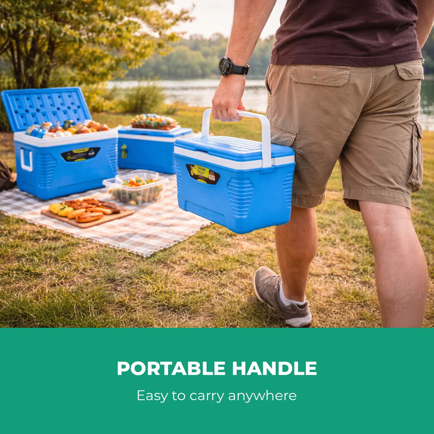 3-Piece Blue Insulated Ice Cooler Chests (5L, 25L & 50L) - Image 4
