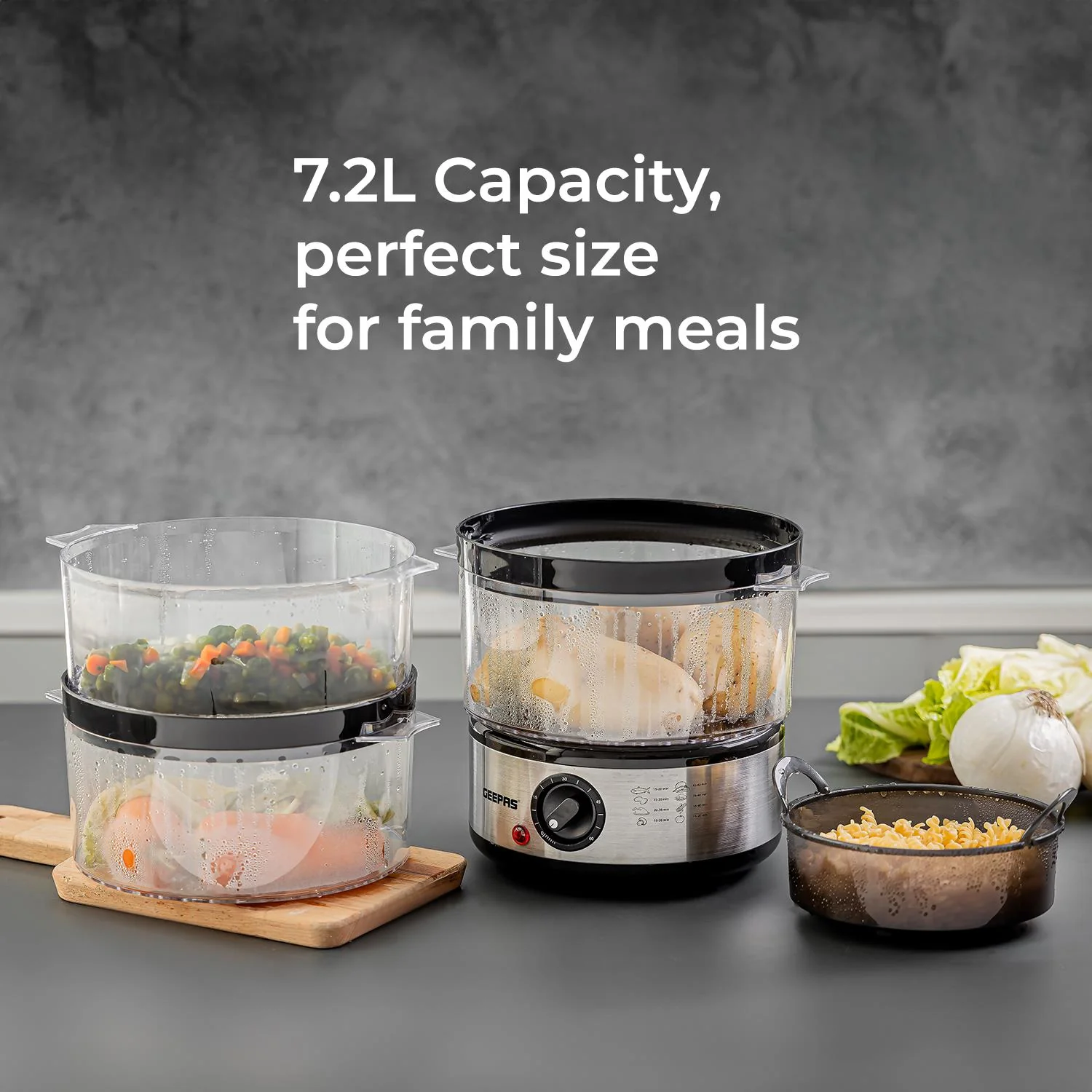 3-Tier Food Steamer & 500W Mini Food Processor Combo Set - Image 8