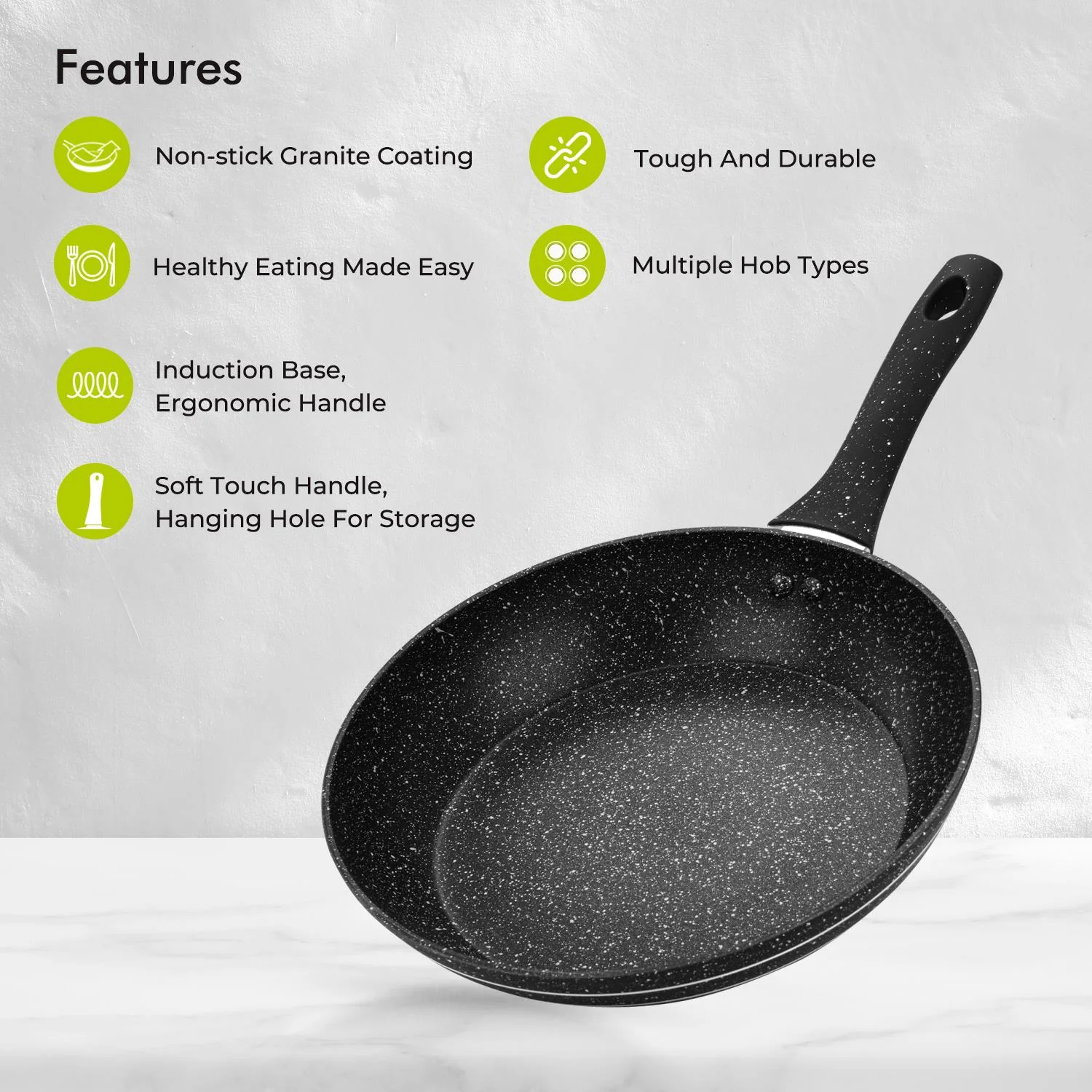 30cm Granite Coated Non-Stick Induction Frying Pan - Image 2