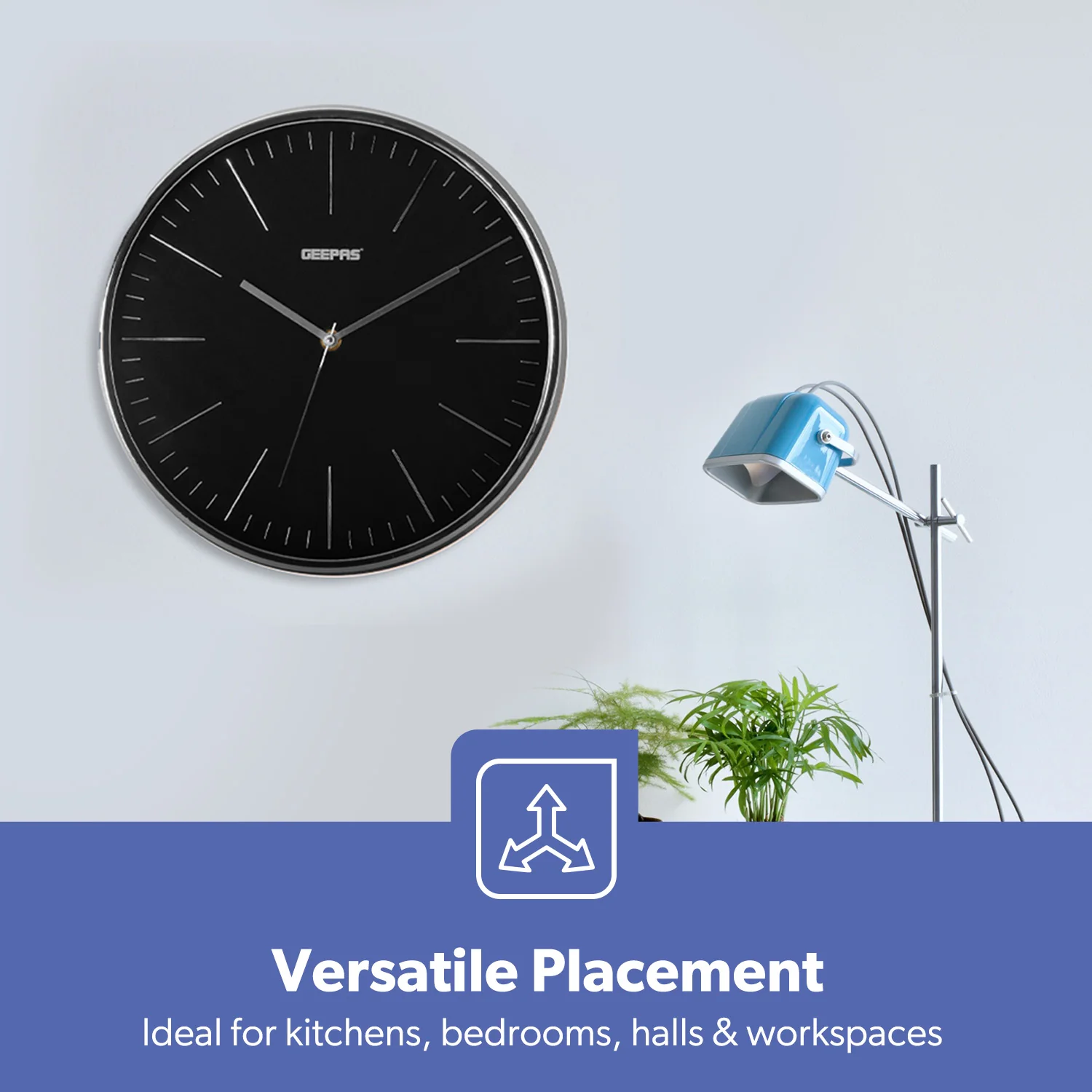 3D Numbers Black Wall Clock with Glass Cover - Image 4