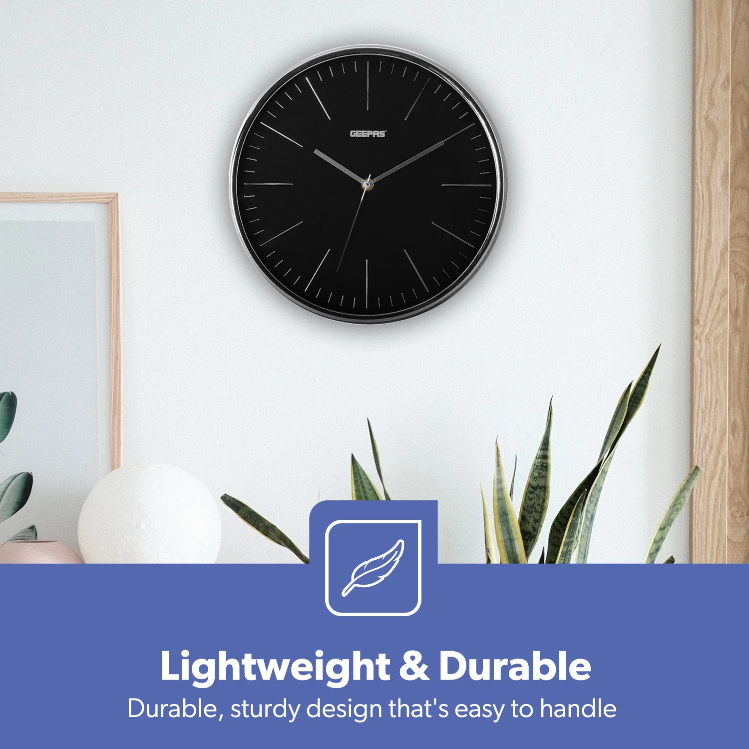 3D Numbers Black Wall Clock with Glass Cover - Image 5