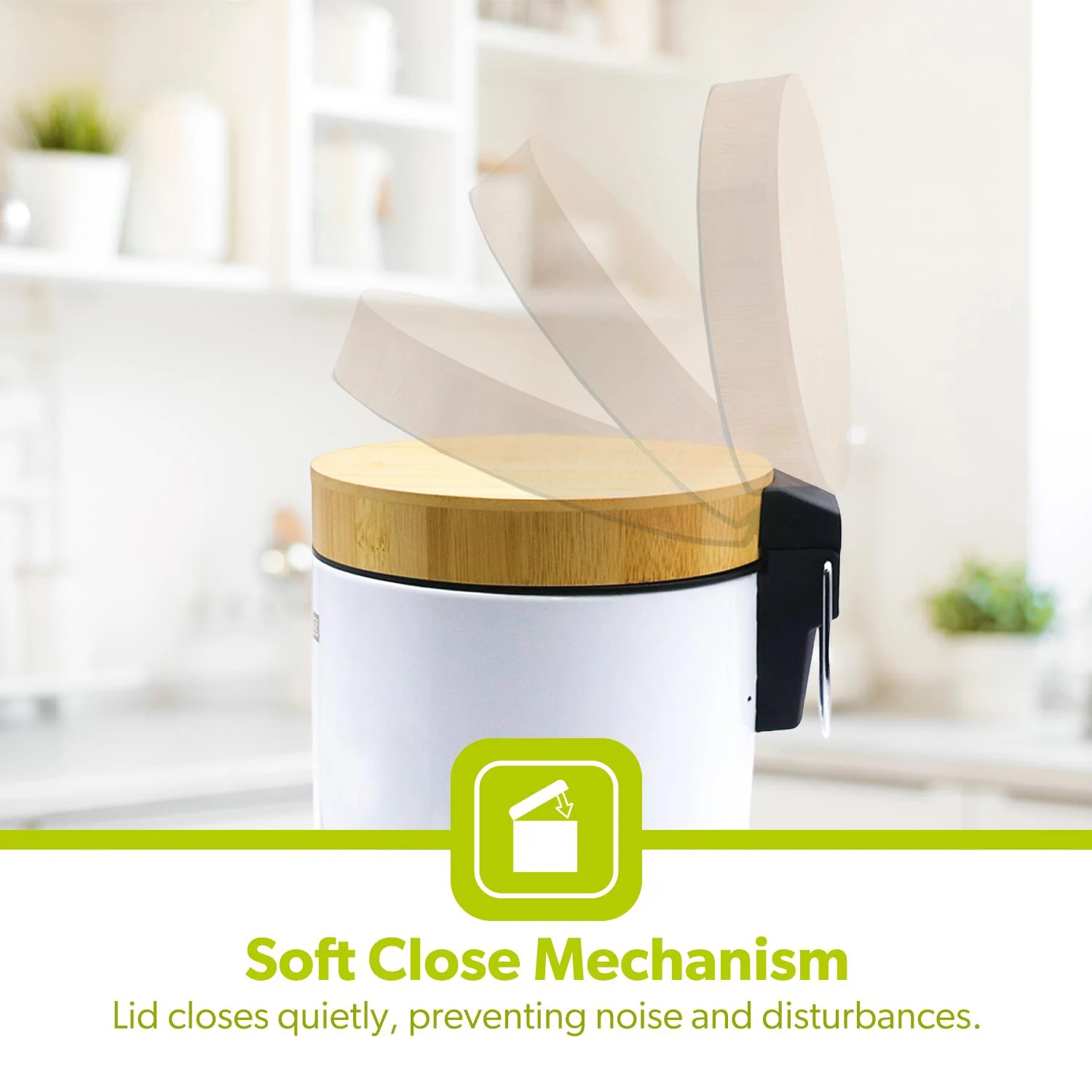 3L White Pedal Home, Kitchen and Bathroom Bin - Image 4