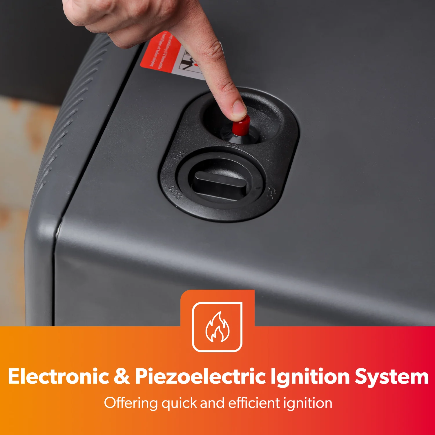 Portable Ceramic Gas Heaters 4.2KW Electric & Piezoelectric Ignition - Image 3