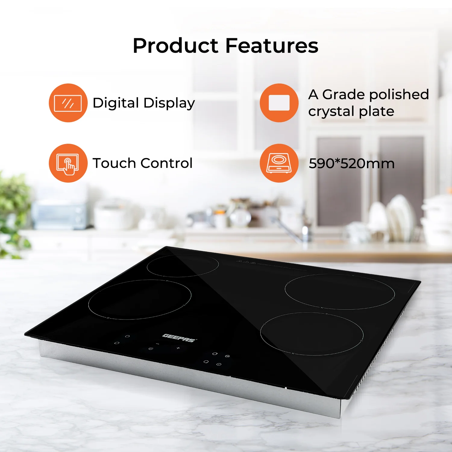 4-Burner Smart Digital Control Built-In Infrared Hob - Image 3
