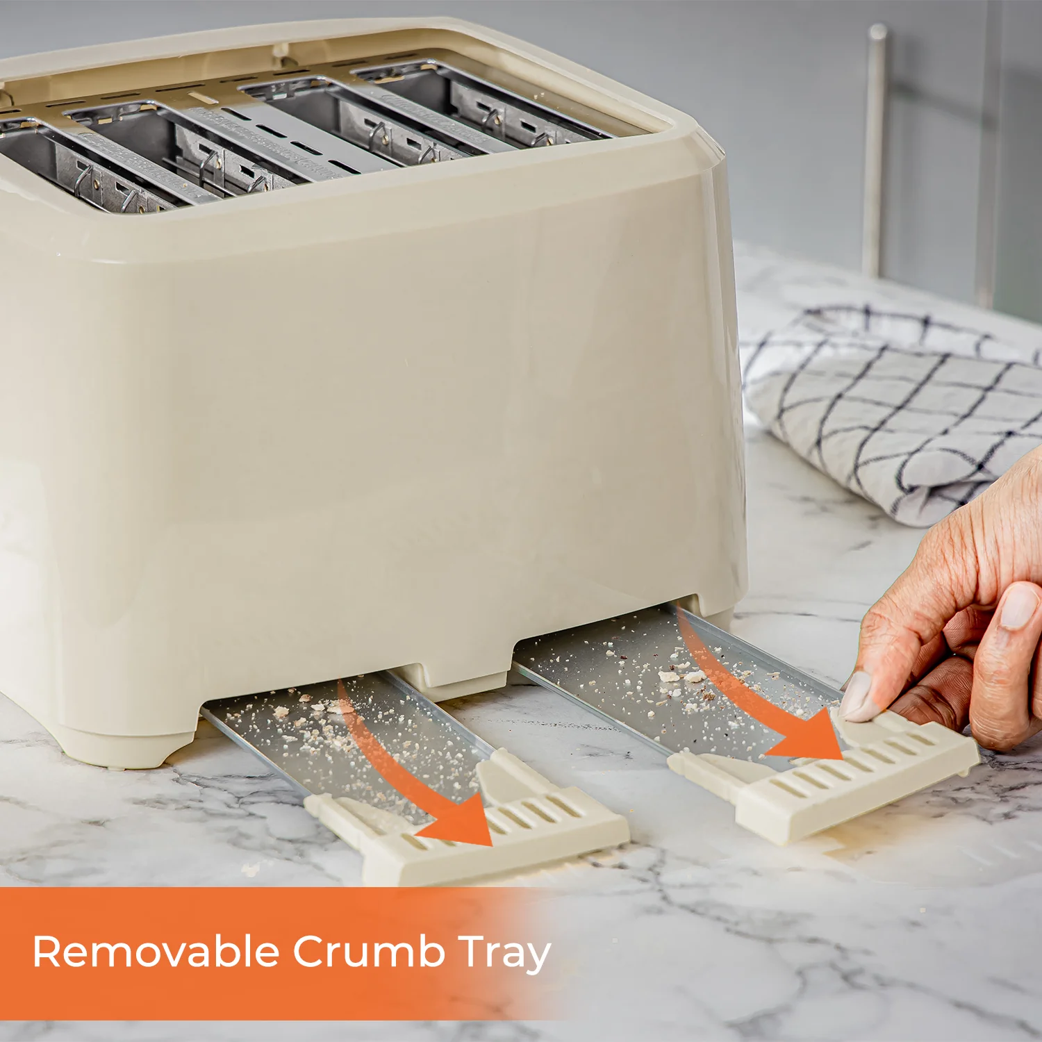Plastic Electric Four Slice Bread Toaster - Image 6