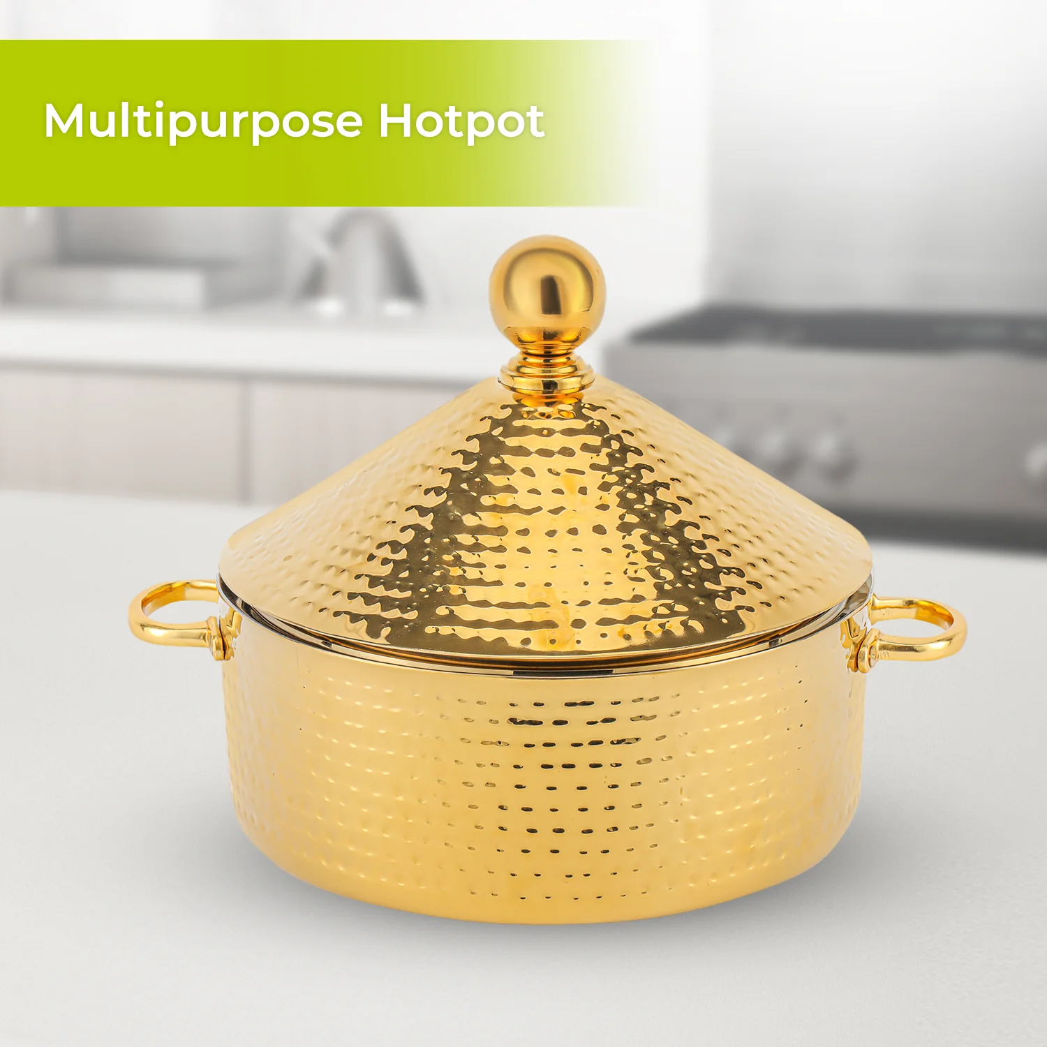 4L Stainless Steel Gold Cornetto Monarch Serving Dish - Image 6