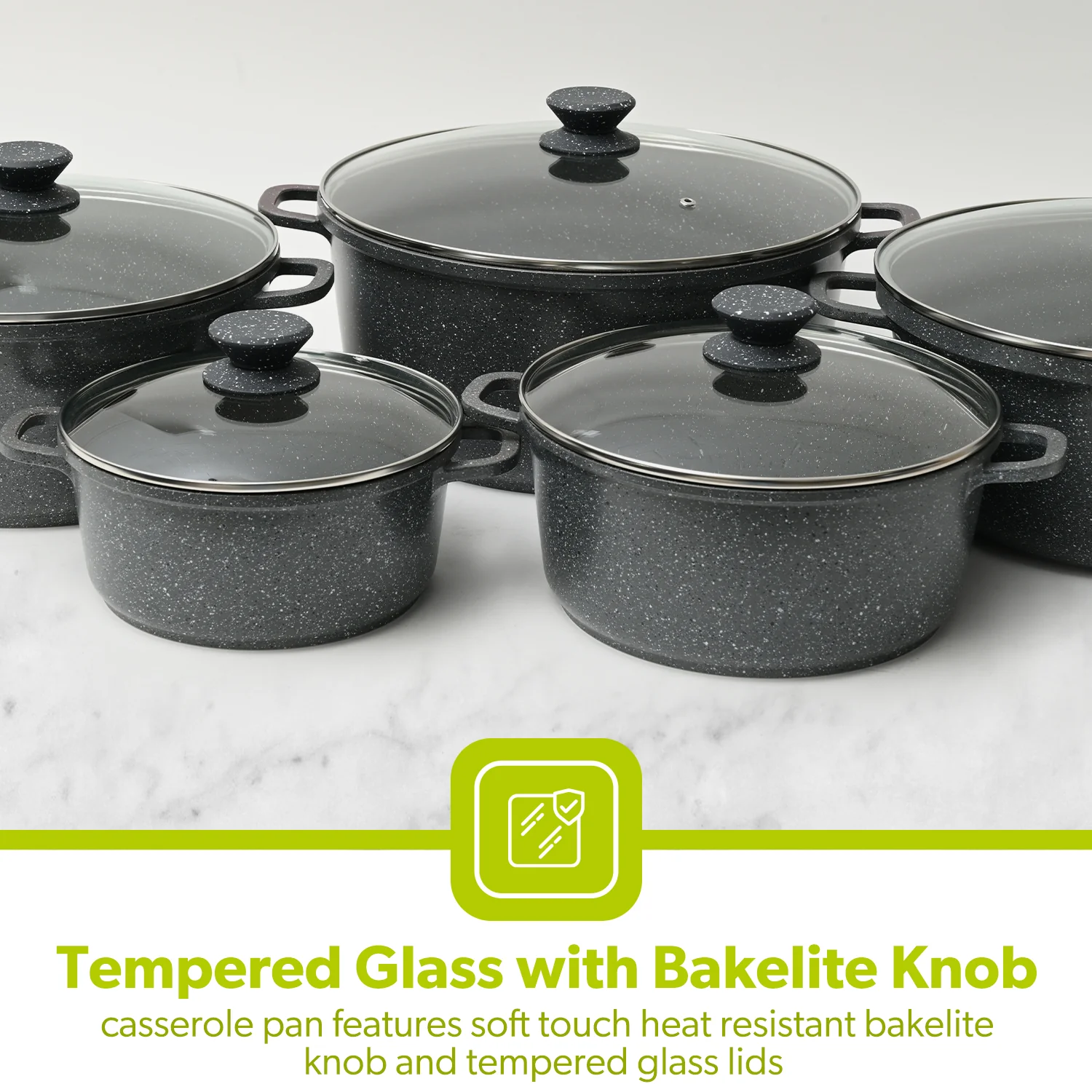 5-Piece Die-Cast Aluminium Non-Stick Cookware Set - Image 3