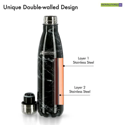 500ml Marble Stainless Steel Insulated Flask - Image 3