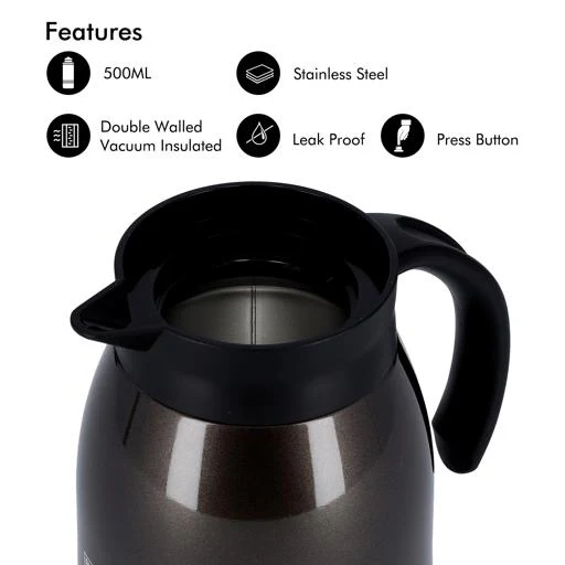 500ml Stainless Steel Insulated Vacuum Flask Jug - Image 2