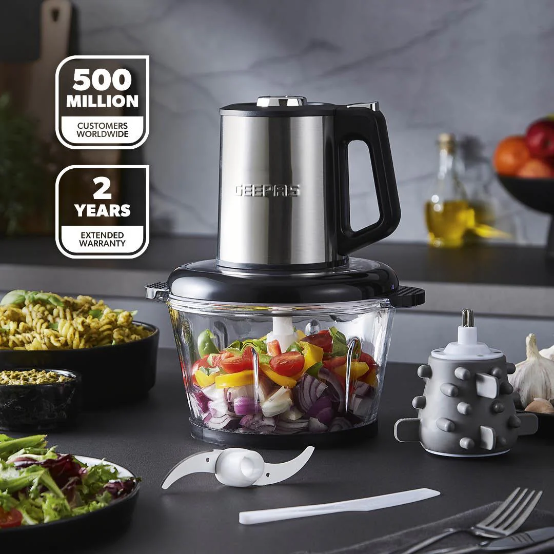 500W Mini Food Processor Chopper and Meat Grinder 2L - Image 2