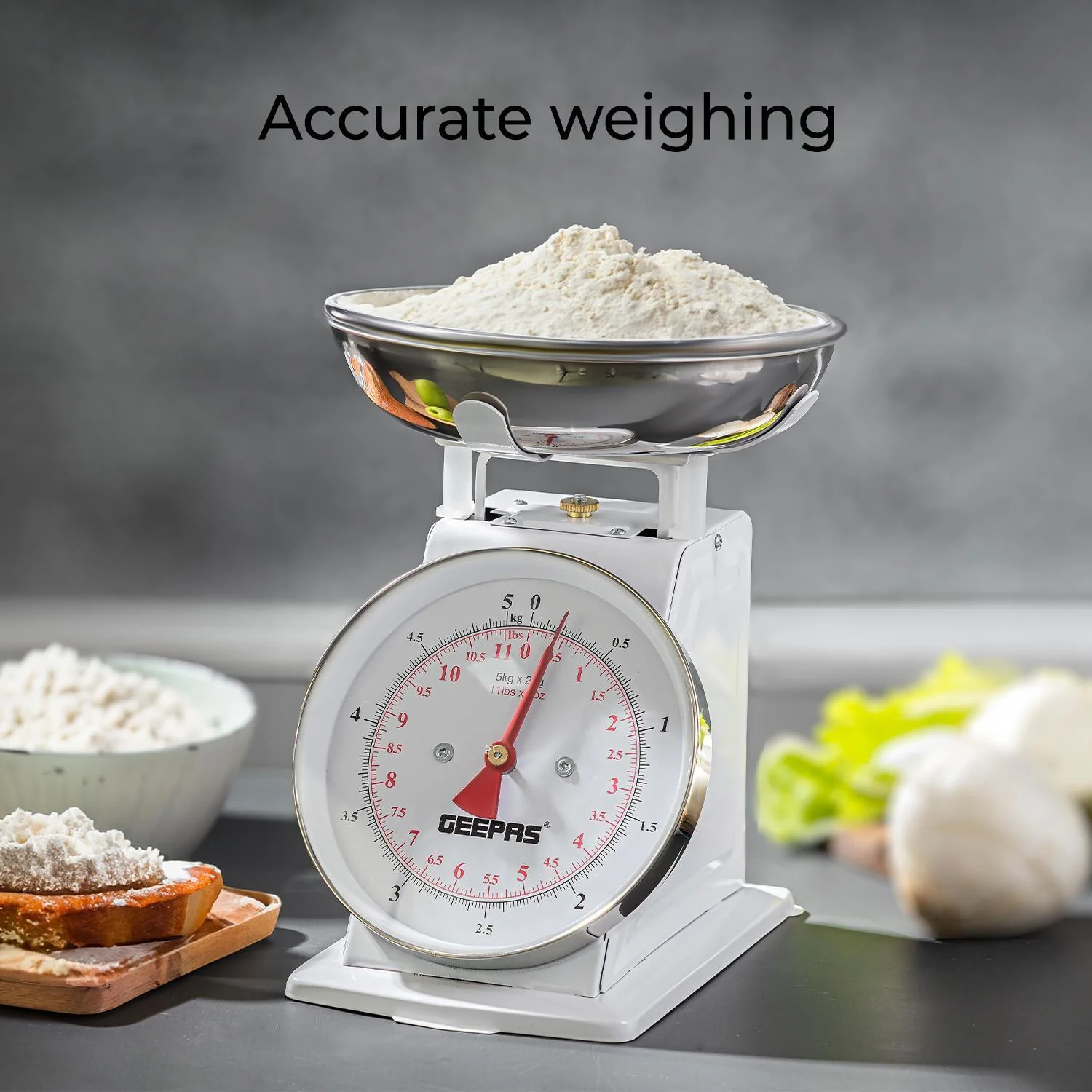 5kg Mechanical White Analog Kitchen Scale - Image 6
