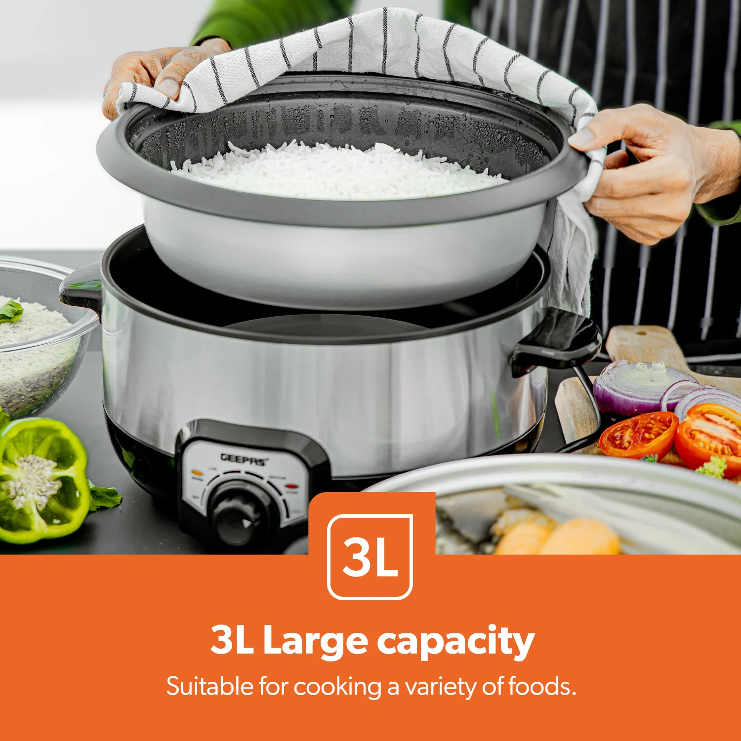 7-In-1 3L Smart Multi Cooker, Slow Cooker and Steamer - Image 3
