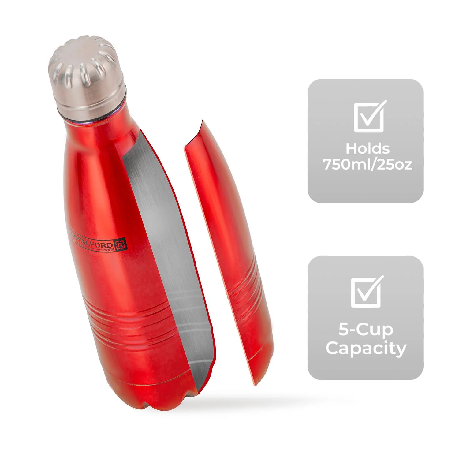 750ml Double Wall Stainless Steel Insulated Flask - Image 3