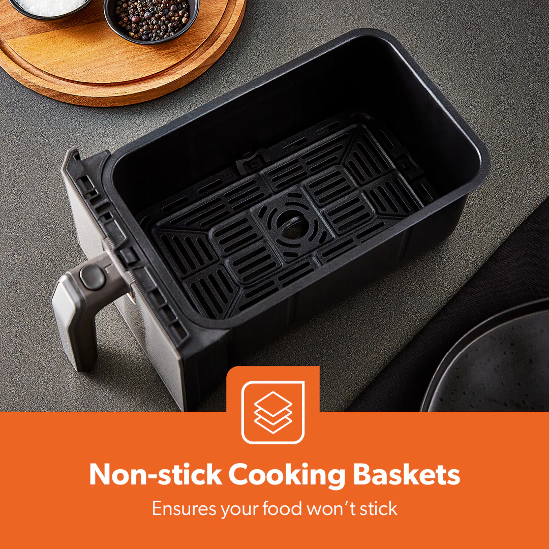 8L 'Vortex' Large Stealth Dual Basket Air Fryer - Image 9