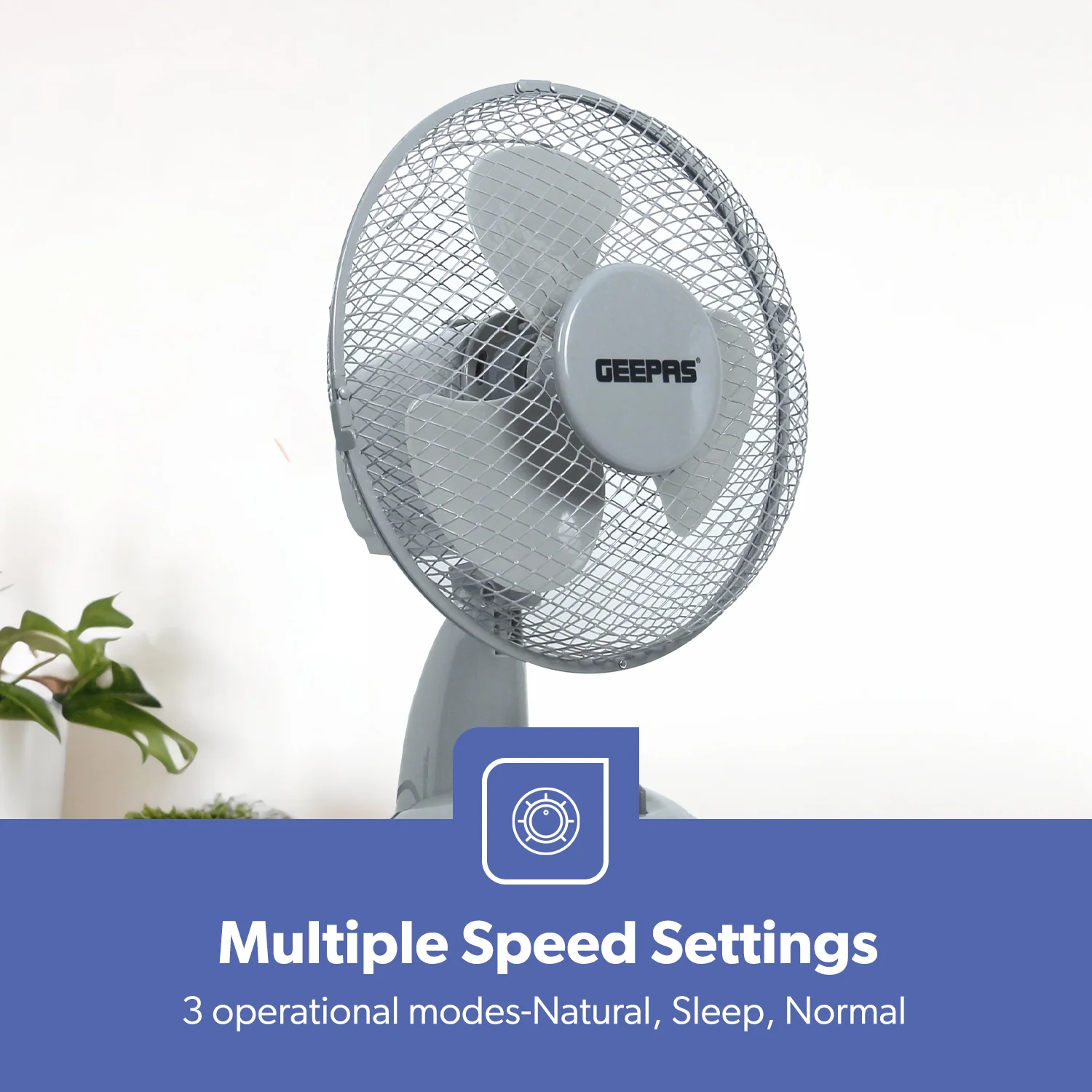9-Inch Oscillating Powerful Desk Fan With 3 Speeds - Image 4