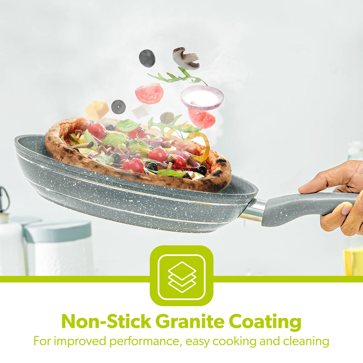 Aluminium Non-Stick Frying Pan with Lid, 24 cm - Image 5