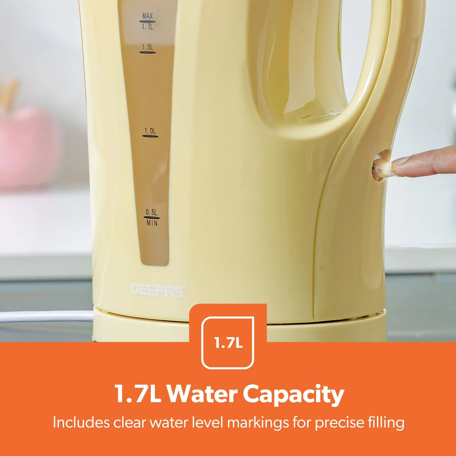 Plastic Beige 1.7L & 4-Slice Kettle and Toaster Set - Image 5