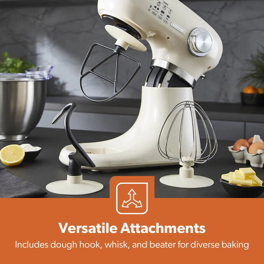 Black & Beige 5L Electric Stand Mixer With Beater 12-Speed - Image 5