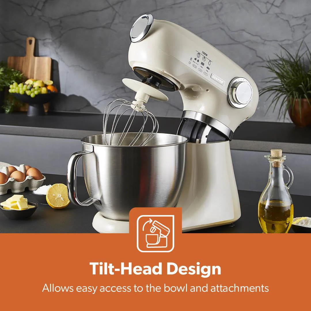 Black & Beige 5L Electric Stand Mixer With Beater 12-Speed - Image 8