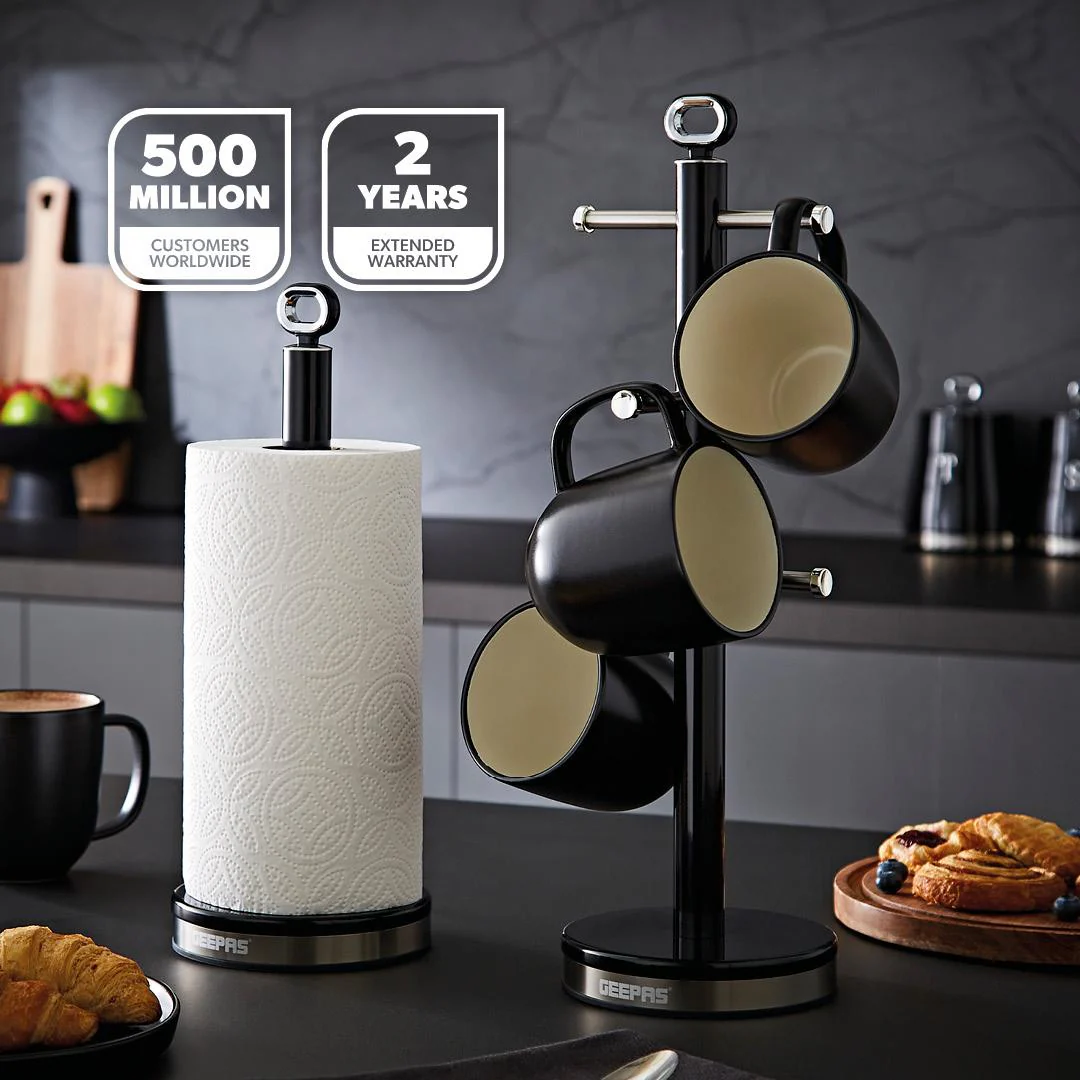 Black Kettle, Toaster, Storage Canister, Bread Bins Kitchen Set - Image 3