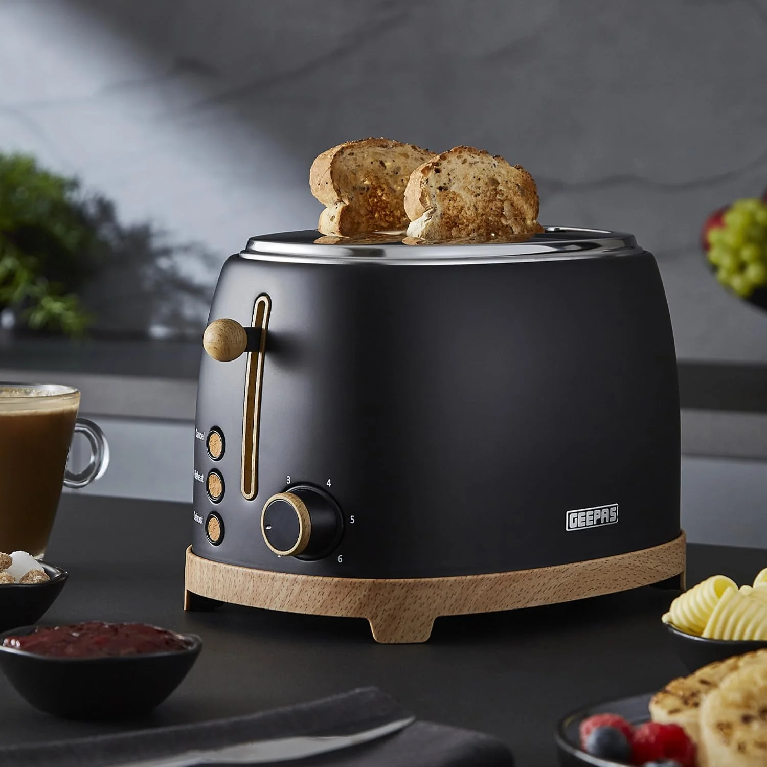 Black NordiQ 1.7L Electric Kettle, Toaster, Jug Blender & 20L Microwave Set - Image 3