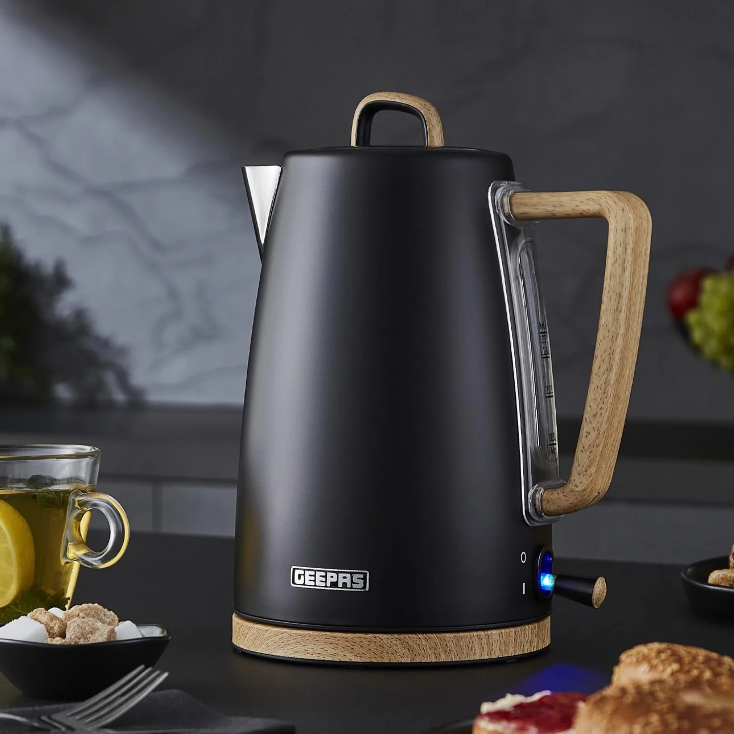 Black NordiQ 1.7L Electric Kettle, Toaster, Jug Blender & 20L Microwave Set - Image 4