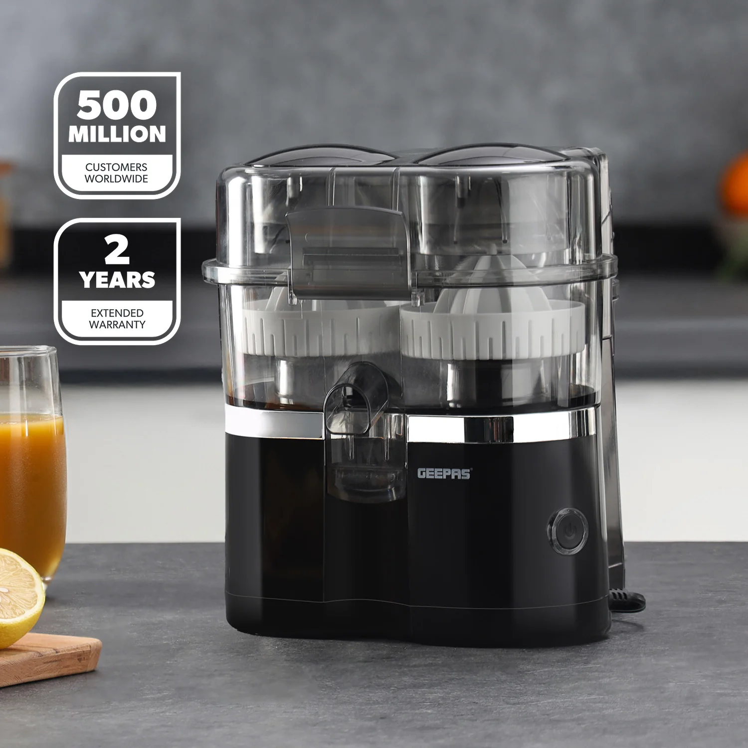 Black One Touch Dual-Head Electric Citrus Juicer - Image 2