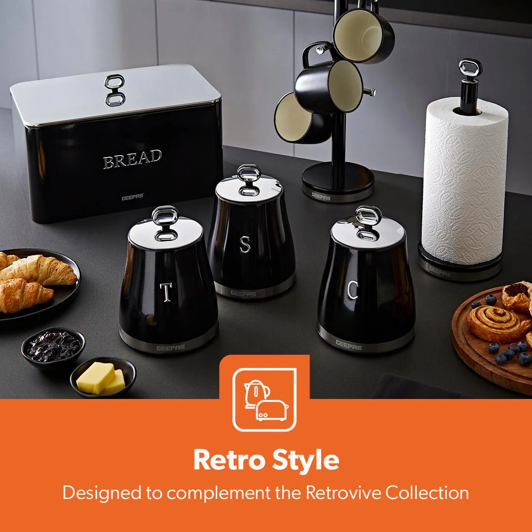 Black Retrovive Matching Mug Tree and Tower Pole Kitchen Set - Image 3