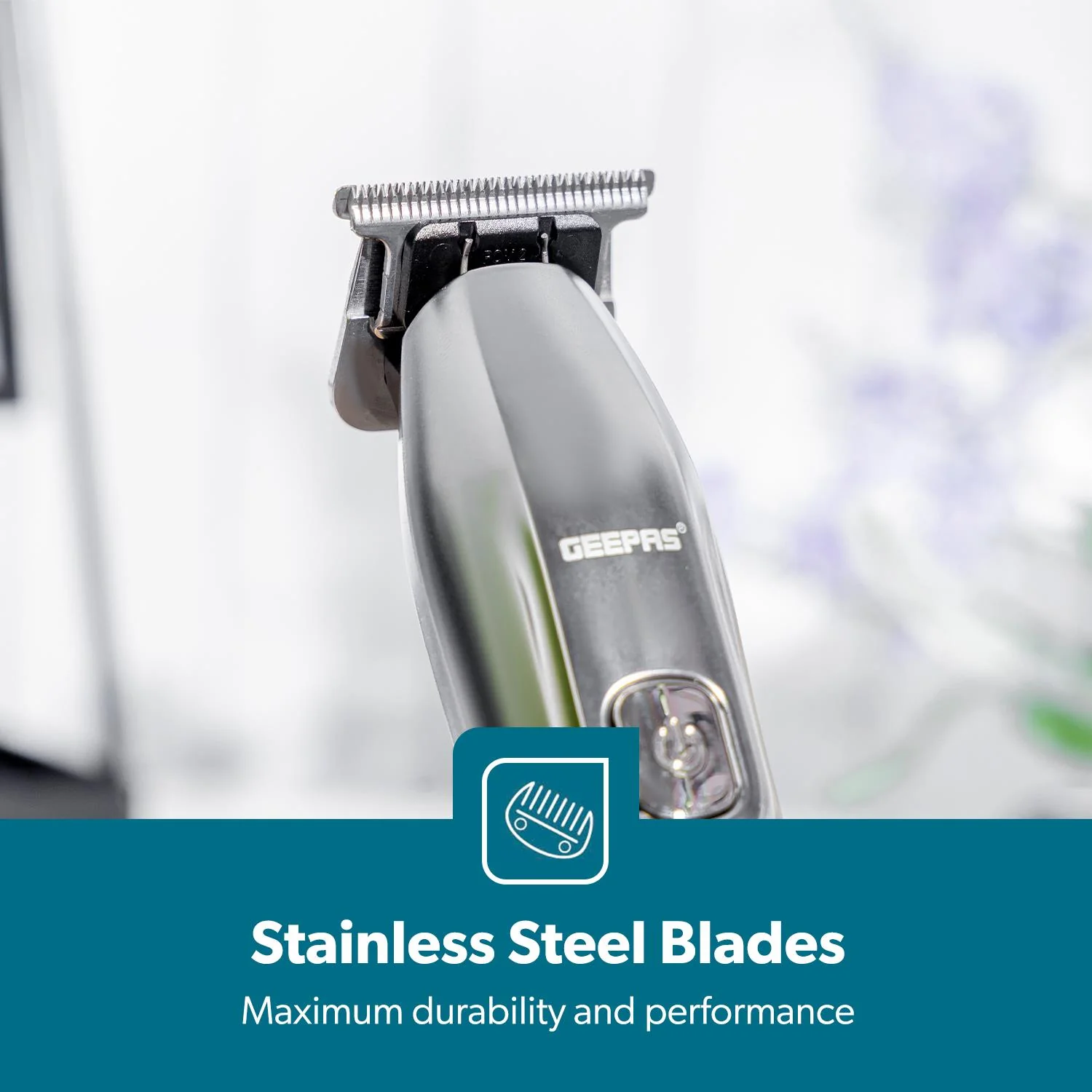 Brushed Stainless Steel Electric Rechargeable Beard Trimmer - Image 4