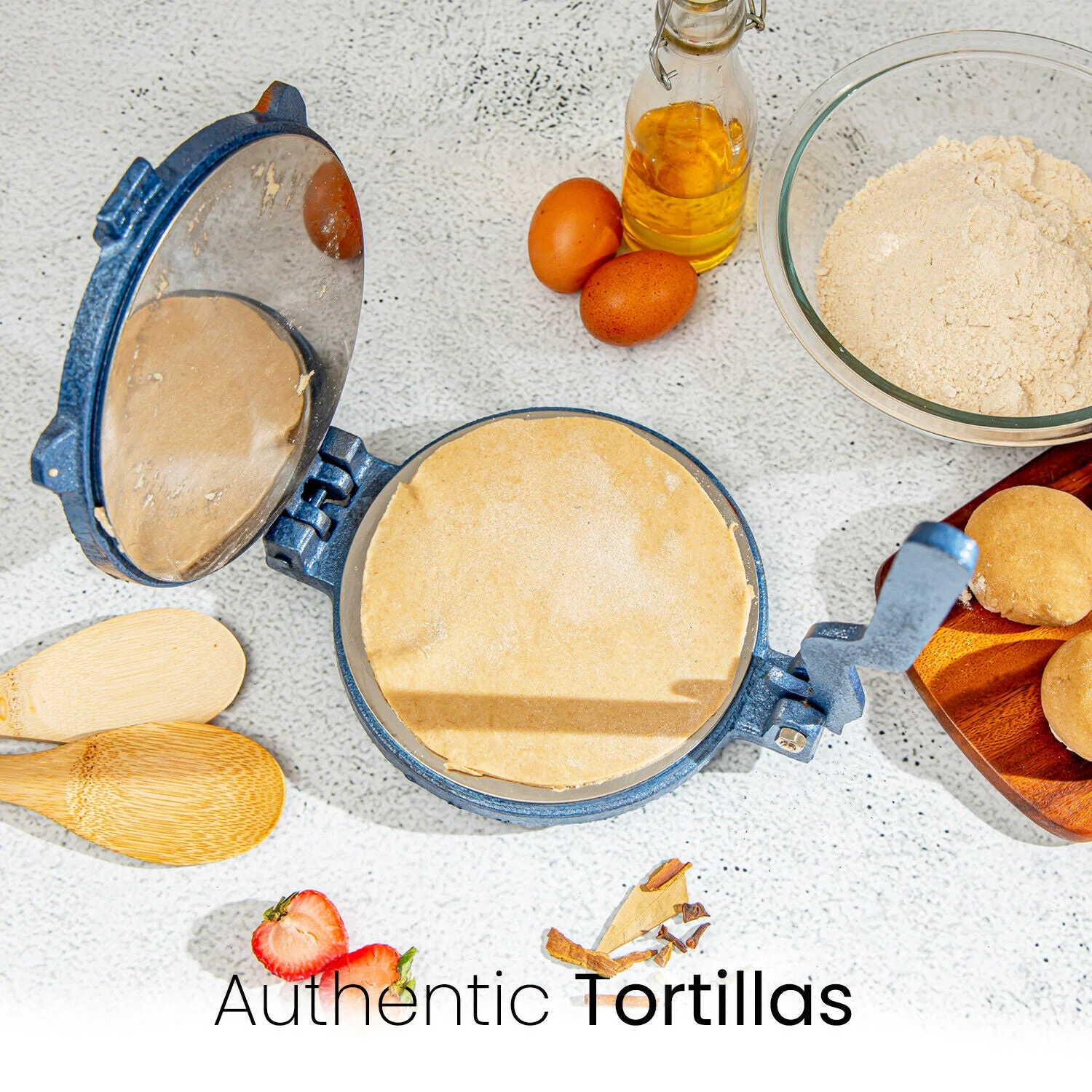 Vintage Cast Iron Chapati, Roti and Tortilla Press (18.5cm-20cm) - Image 4