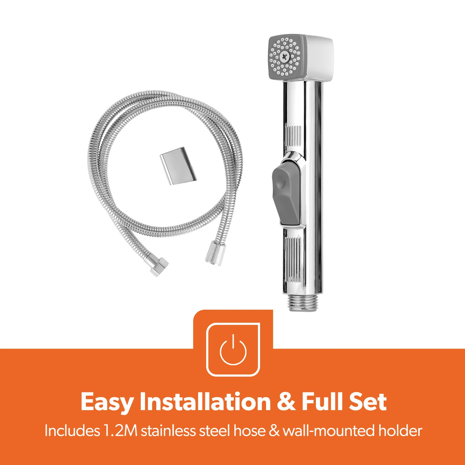 Chrome CUBE Handheld Bidet Toilet Sprayer and Shattaf - Image 3