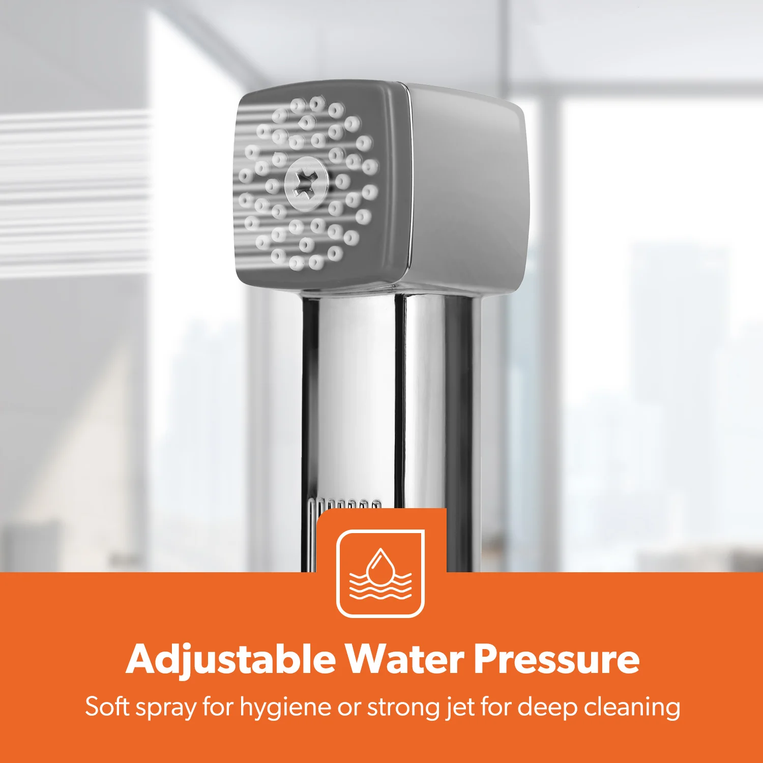 Chrome CUBE Handheld Bidet Toilet Sprayer and Shattaf - Image 7