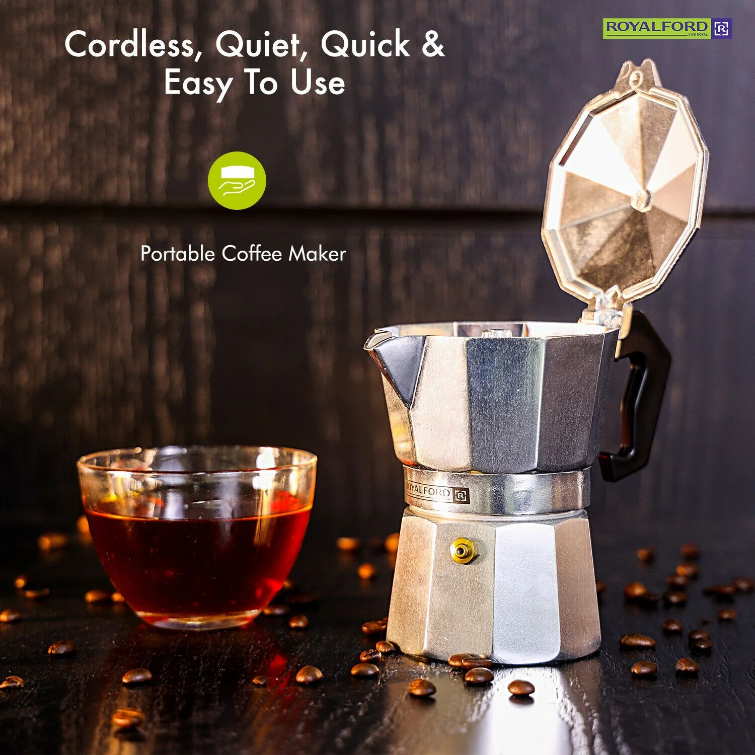 Coffee Maker Percolator Moka Pot by Royalford - Image 4