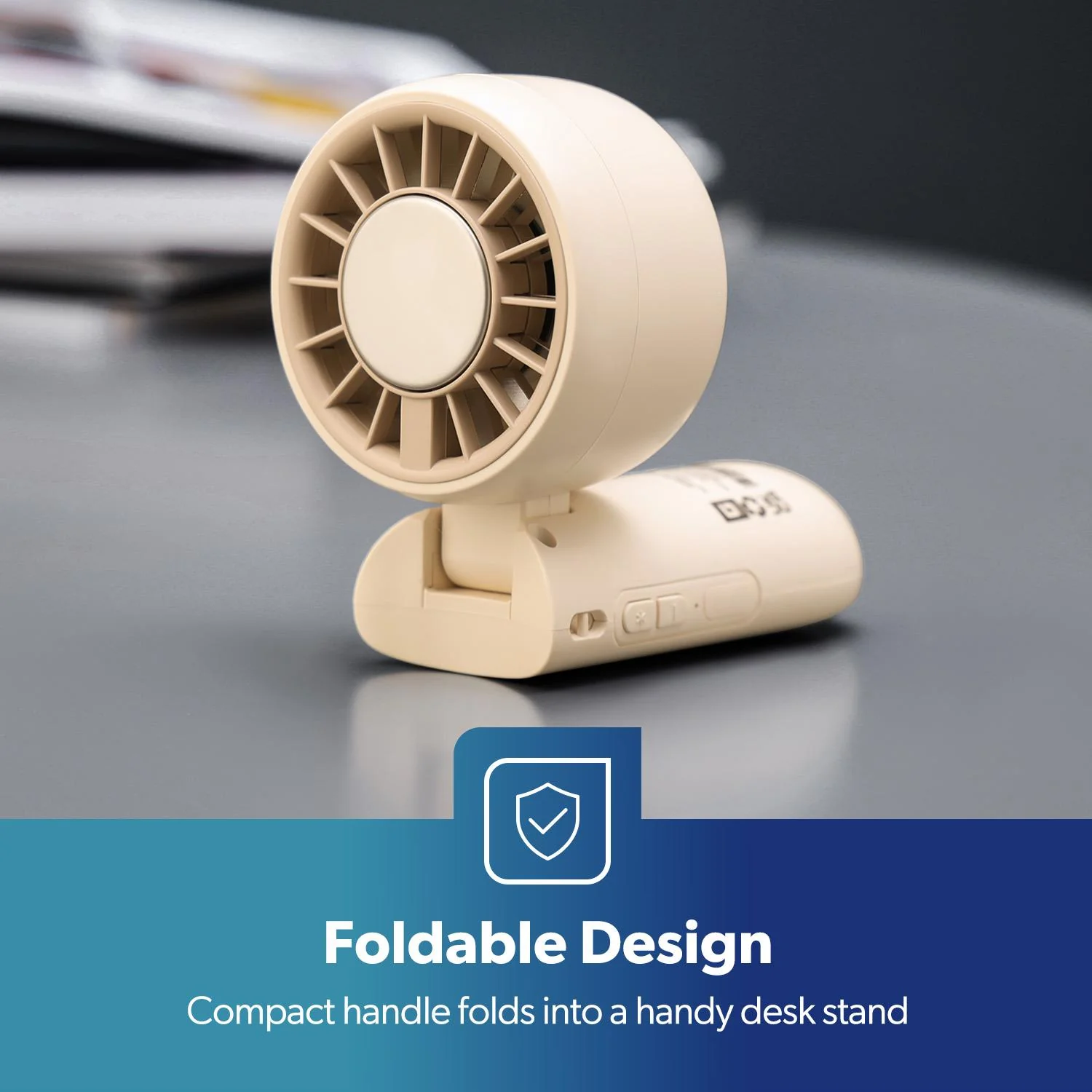 Cream AC Cooler Jet Powered Foldable Handheld Fan - Image 4