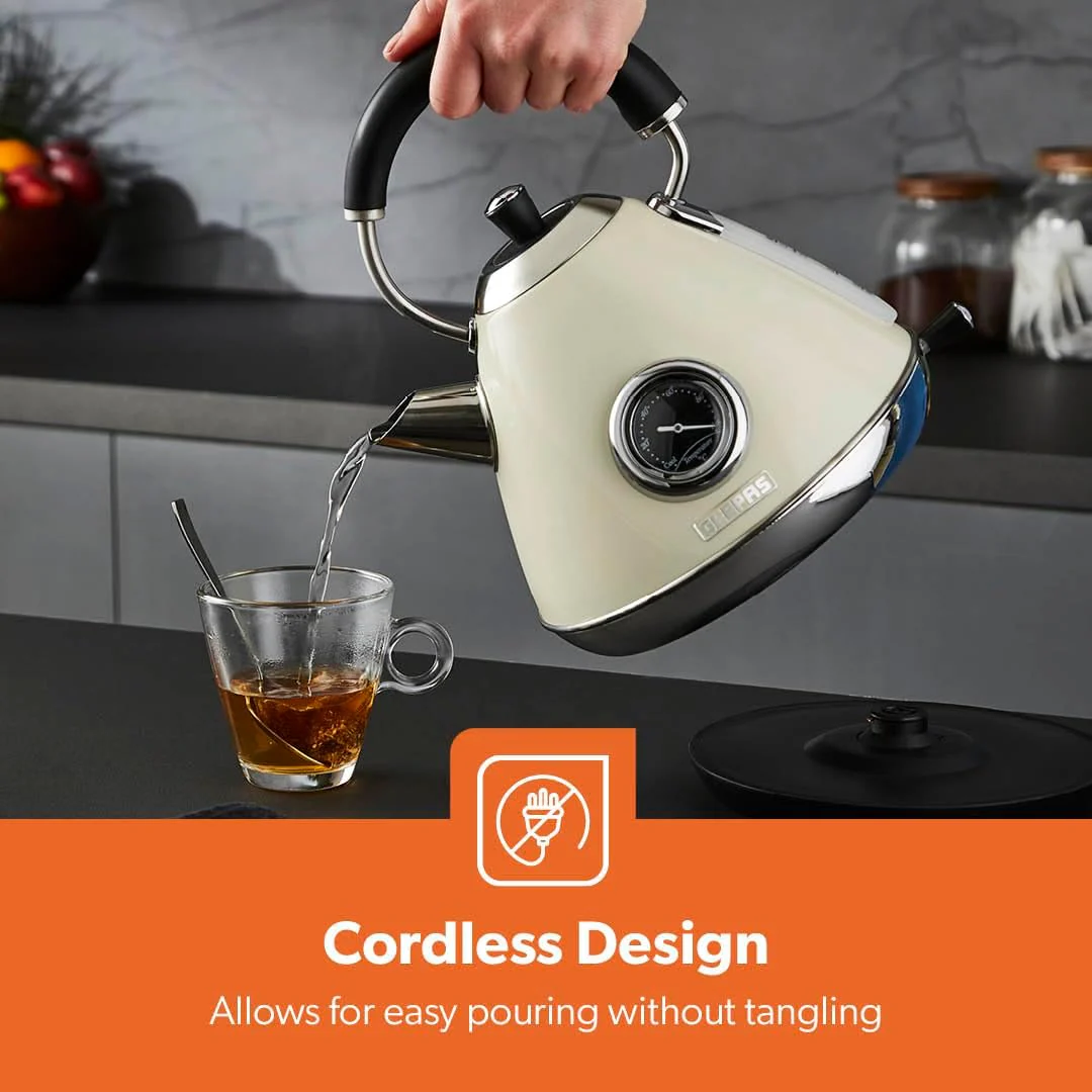 Cream Retrovive Matching Dome Kettle and Toaster Set - Image 7