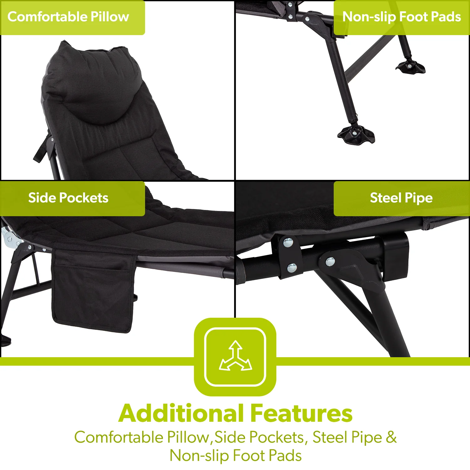 Deluxe Padded Foldable Outdoor and Camping Bed - Image 6