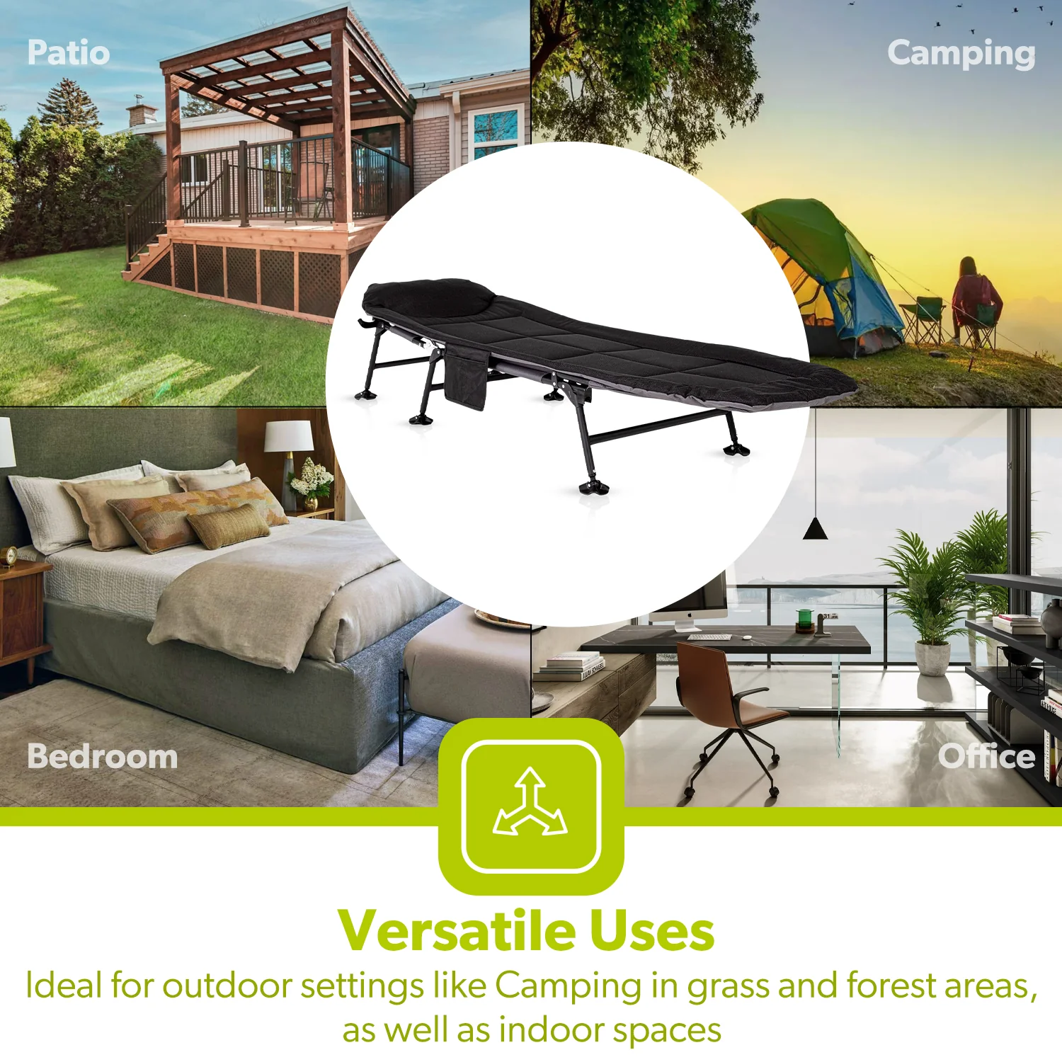 Deluxe Padded Foldable Outdoor and Camping Bed - Image 8